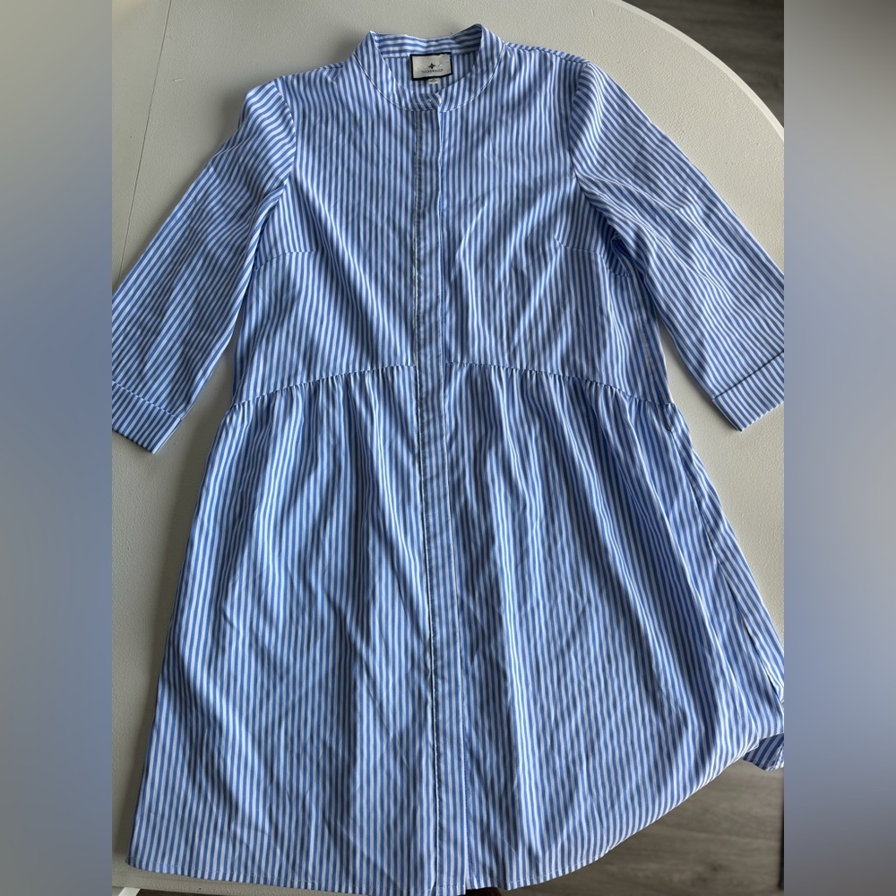 Tuckernuck Light Blue & White Striped royal shirtdress Dress